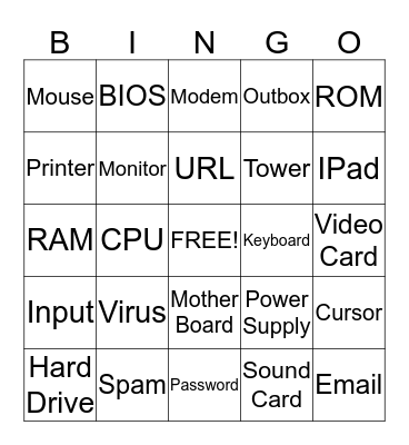 Computer BINGO Card