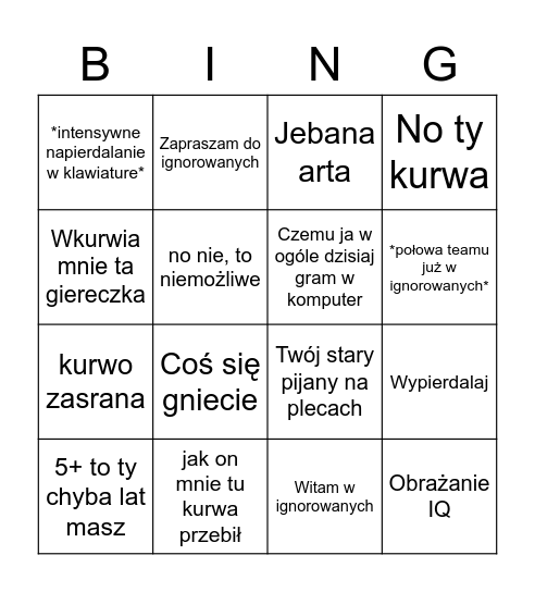 BINGO HARONA Bingo Card