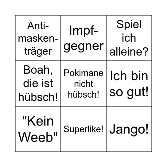 Tobi Bingo Card