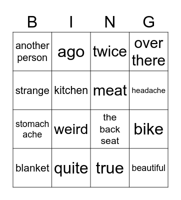 Bingo Woordjes File 4 BK1 Bingo Card