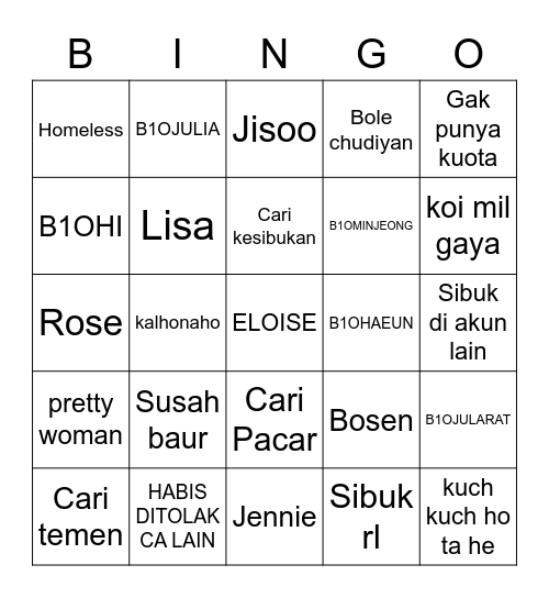 DINGIN Bingo Card