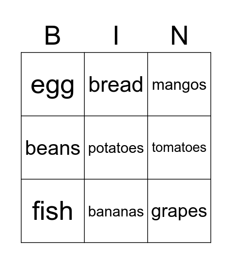 Market Bingo Card