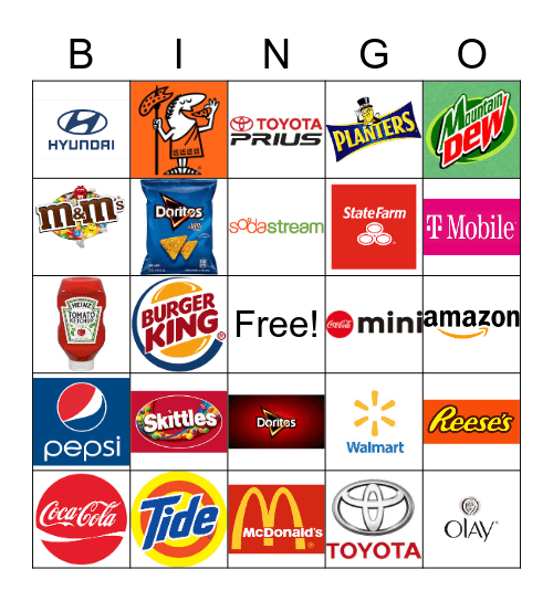 Superbowl ad Bingo Card