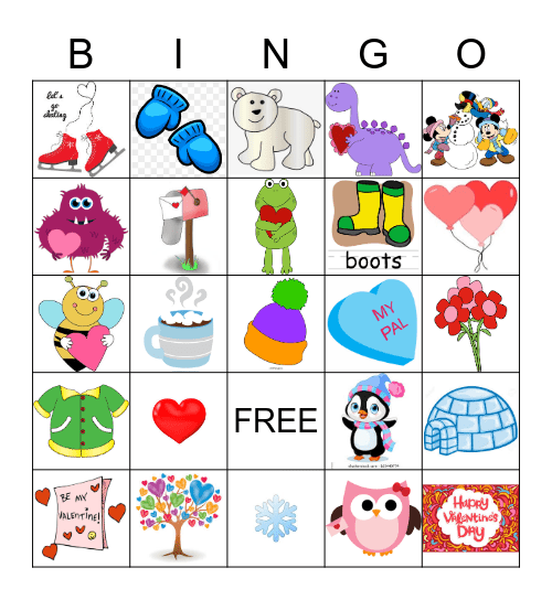 Winter Wonderland / Happy Valentines Bingo Card