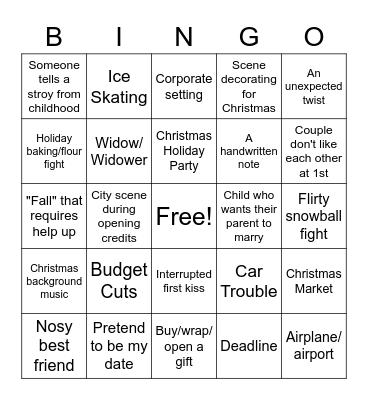Hallmark Movie Christmas Bingo Card