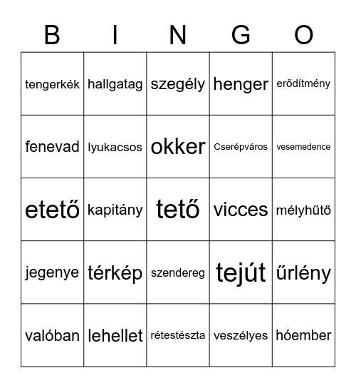NAPI BINGO Card