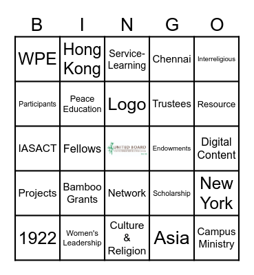 United Board Bingo Card
