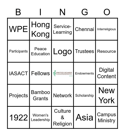 United Board Bingo Card