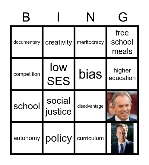 Intermediate Education Bingo Card