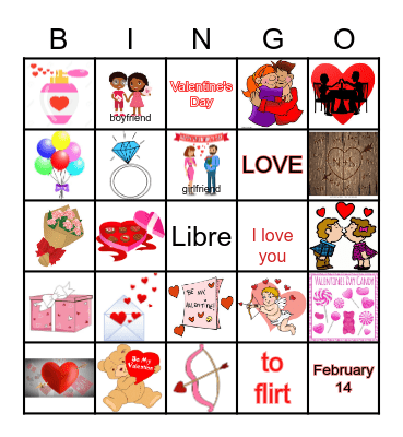 La Saint Valentin - la fête des amoureux Bingo Card