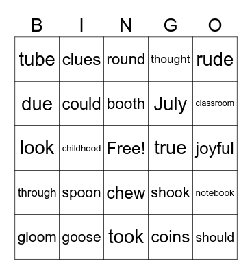 3-2/1 Bingo Card