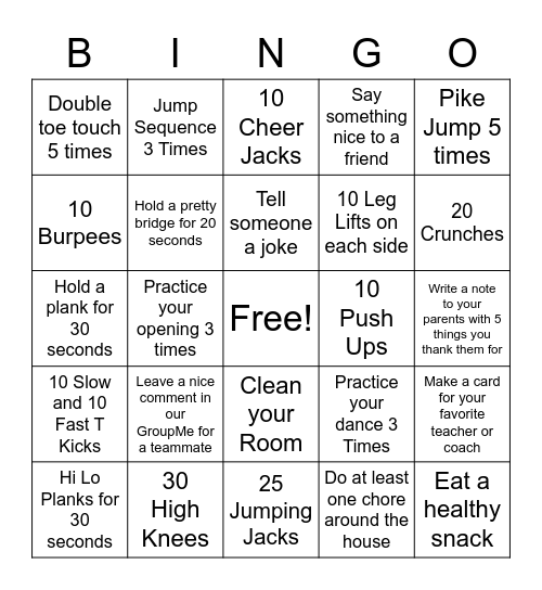 HC Mini Mermaids BINGO Card