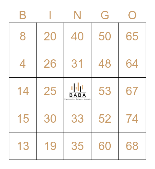 B   A   B   A Bingo Card