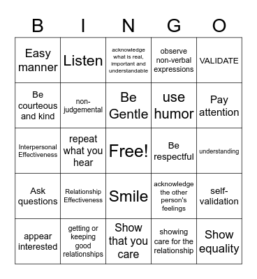 GIVE Bingo Card