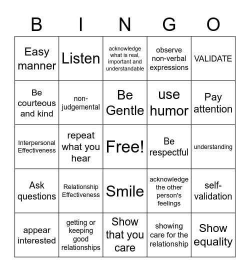 GIVE Bingo Card