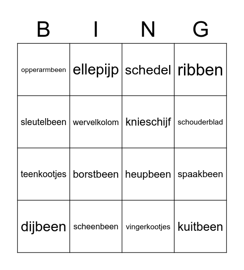 bottenbingo Card