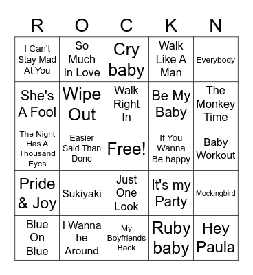 60's Part 2 Bingo Card