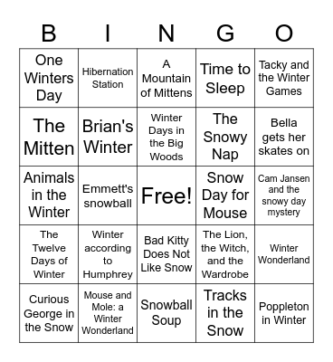 READING IS SNOW MUCH FUN! Bingo Card