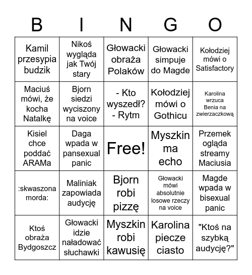 Kurde FM Bingo Card