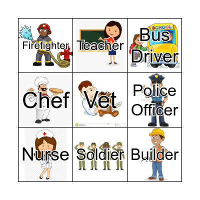 Community Helpers Bingo Card