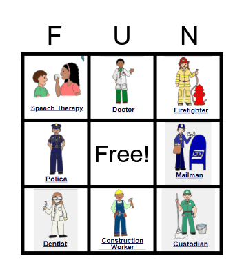 Community Helpers I can SEE! Bingo Card