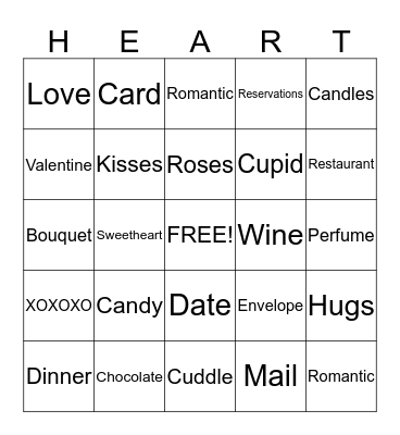 Valentine's Bingo Card