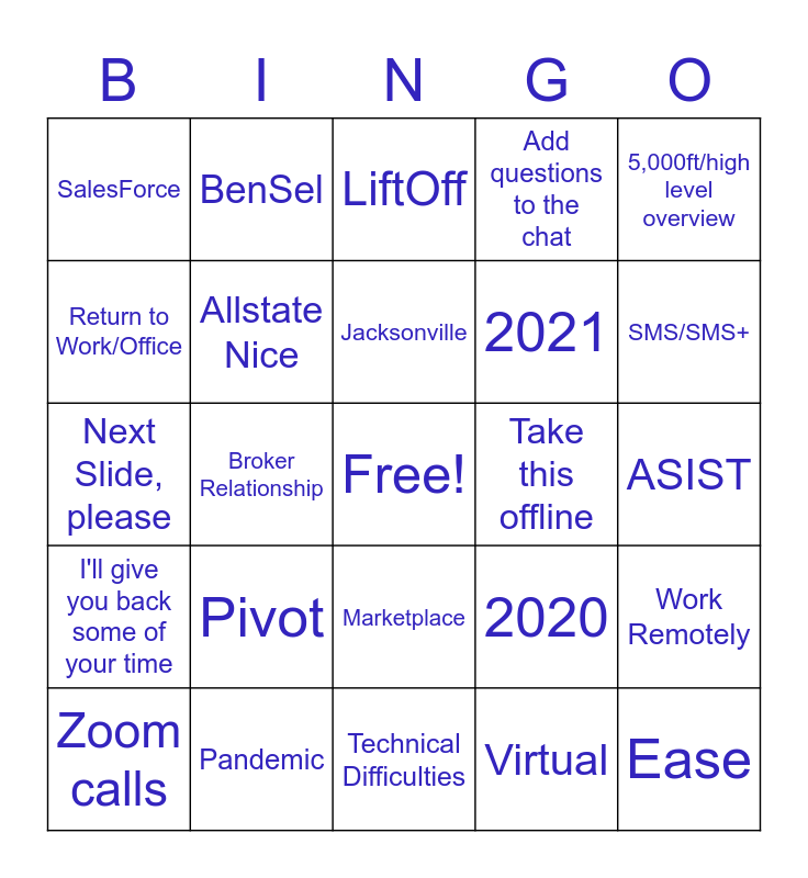 NSC 2021 BINGO Card