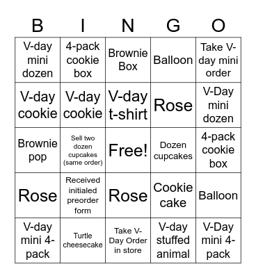 Valentine's Bingo! Bingo Card