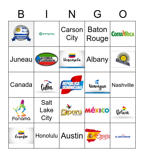 Capitales Bingo Card