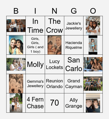 Ali's Birthday Bingo Card