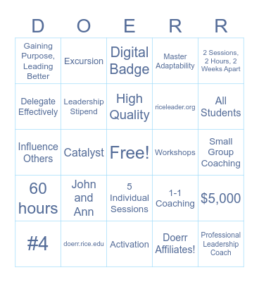 Doerr Bingo Card