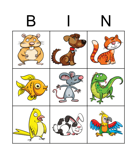 Animals Bingo Card