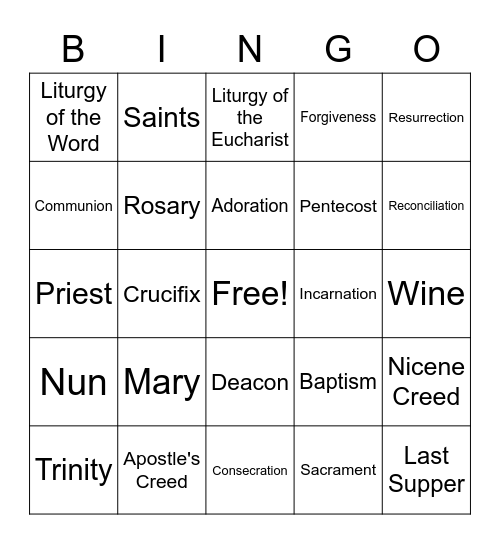 Catholic Schools Week! Bingo Card