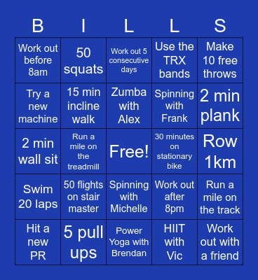 Bills Rec Bingo Card