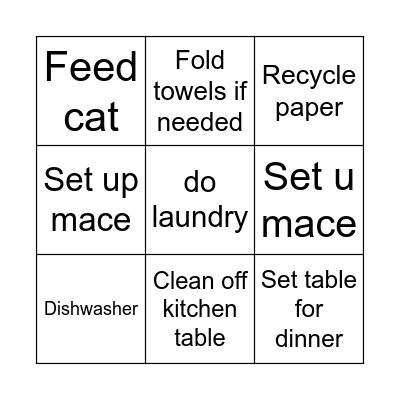 Afternoon bingo Card
