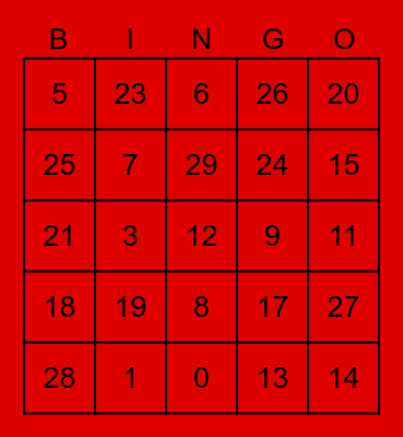 Canada Craft Bingo Card
