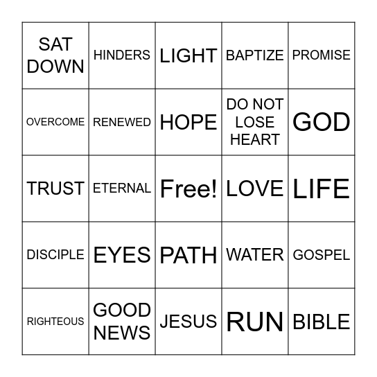 Amen! Bingo Card
