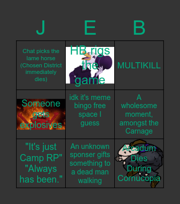 Verum Hunger Games Episode 2 "Now with Slightly More Effort!" Bingo Card