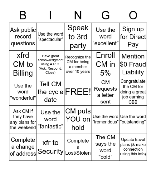 Shiny Bingo!!! Bingo Card