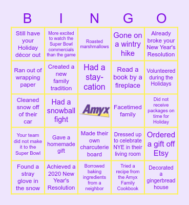 AMYX WINTER BINGO Card