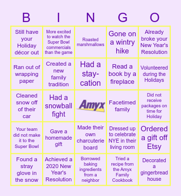 AMYX WINTER BINGO Card