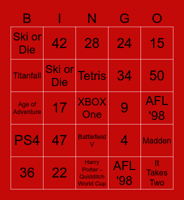 EA Bingo! Bingo Card