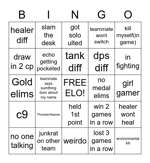 OW Bingo Card