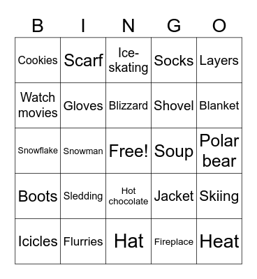 Winter Bingo Card