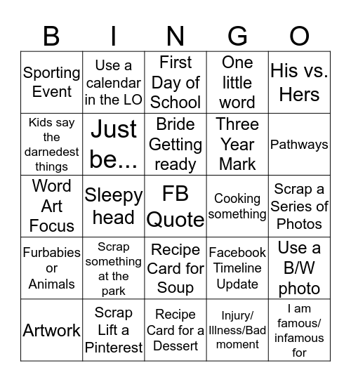Scrap-Bingo Card