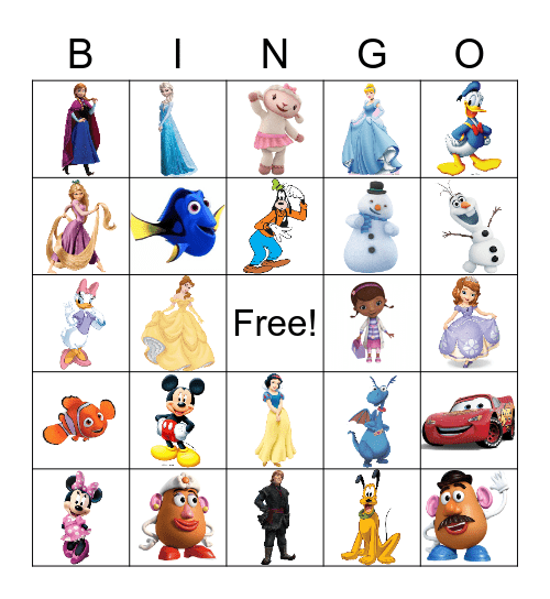 Disney Bingo Card