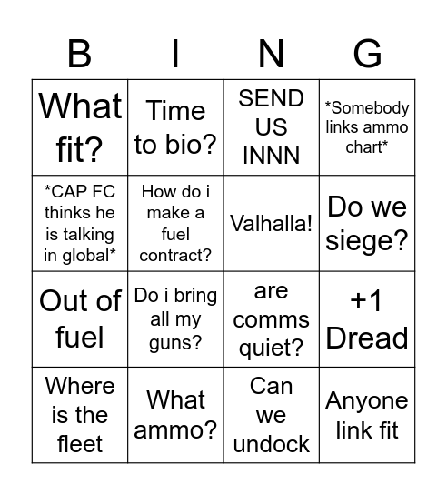 Dread Bingo V2 Bingo Card