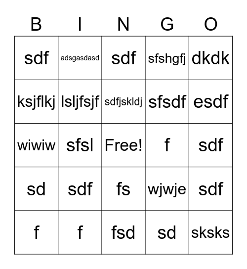 Untitled Binfgfsggo Bingo Card