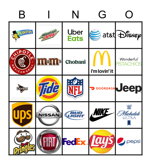 Super Bowl 2021 Bingo Card