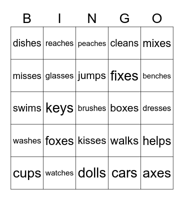 Phonics bingo Card